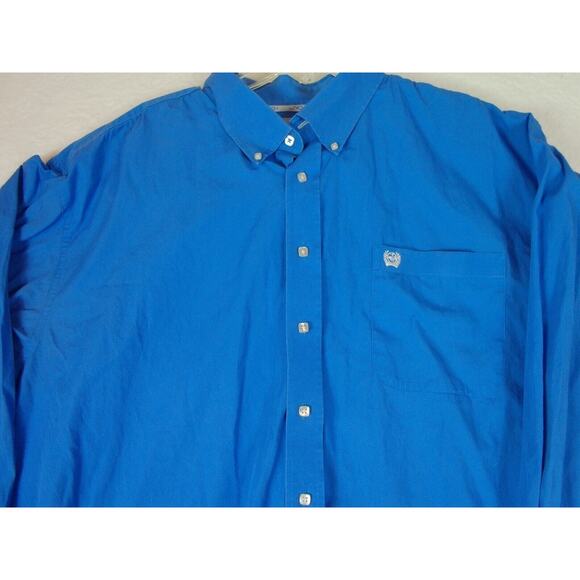 Cinch Shirt Mens XXL Button Down Blue Shirt Chest Pocket‎ Embroidered Logo - Picture 10 of 10